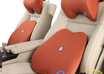 Bộ gối đầu tựa lưng ô tô cao su non mẫu 9 màu gạch