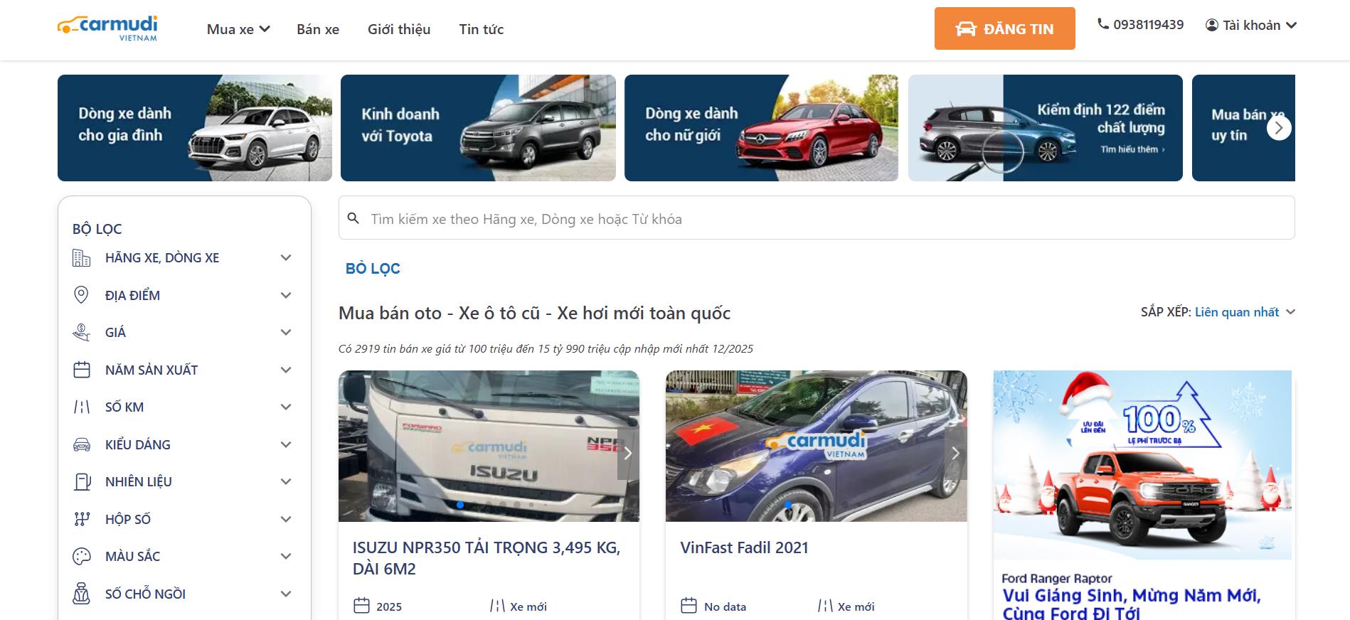 Đăng tin bán xe ô tô tại Carmudi.vn