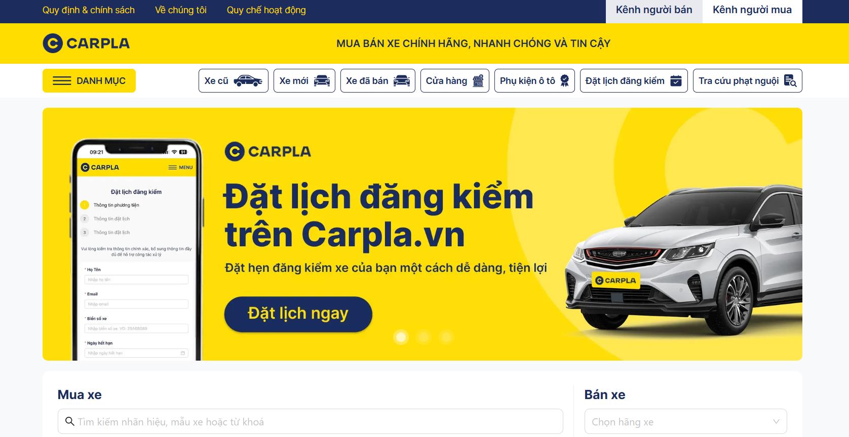 Đăng tin bán xe ô tô tại Carpla